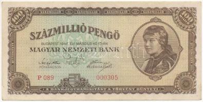 1946. 100.000.000P alacsony "P 089 000305" sorszámmal T:F