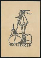 Kós Károly (1883-1977): Ex libris. Klisé, papír, jelzés nélkül, 8x5 cm