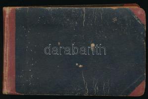 Kézzel írt kottafüzet, nagyobbrészt orosz nyelvű, kisebb részben német, olasz, magyar nyelvű bejegyzésekkel, kb. 90-100 beírt oldal, harántalakú félvászon-kötésben, kissé viseltes borítóval