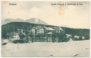 1930-1931 Predeál, Predeal; Scoala Normala si Orfelinatul de Fete. Editura D. Anghelescu / lányiskola télen / girls' school in winter (fl)