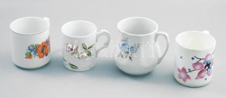 4 darab díszbögre, emlékbögre, jelzett, sérüléssel, m: 10,5 cm alatt