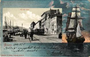 1903 Fiume, Rijeka; Via del Lido. Mehner &amp; Maas montage frame (kopott sarkak / worn corners)