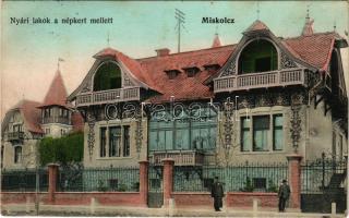1910 Miskolc, Nyári lakok a népkert mellett, villa (EK)