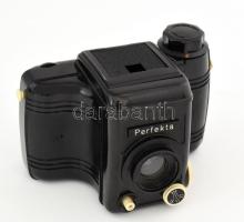 VEB Rheinmetall Perfekta 6x6 cm kamera Achromat 1:7,7/80 mm objektívvel, bőrtokkal