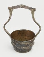 Szecessziós ezüstözött kínáló, m: 20 cm