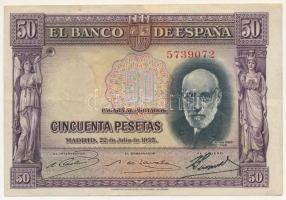 Spanyolország 1935. 50P "5739072" T:F Spain 1935. 50 Pesetas "5739072" C:F Krause 88.