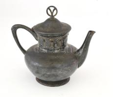 Albert Köhler &amp; Co. szecessziós kanna, jelzett, zsanérja restaurált, m: 20 cm