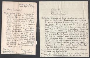 1943 Szoboszlai Mata János (1907-1944) költő, grafikus 4 db saját kezű, baráti hangvételű levele, Sz...