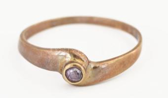 14K arany (Au) gyűrű, köves, jelzett 1,47g m:56