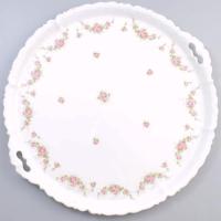 Párisi nagyáruház jelzésű fajansz tálca. Matricás, jelzett, apró kopással d: 40 cm