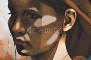 Fenster T. Gábor (1981-): Face to face. Print, vászon. Jelzett a hátoldalon. Egyedi, digitális grafi...