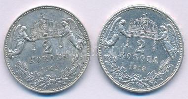 1912KB + 1913KB 2K Ag "Ferenc József" (2xklf) T:XF-VF Adamo K6