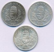 1937-1939. 1P Ag (3xklf) T:AU-XF. patina Adamo P6