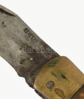 Révész Lajos bicska, jelzett, h: 19,5 cm, bőr tokban
