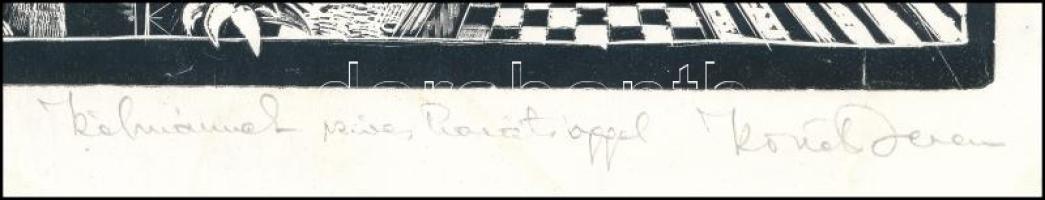 Dr. Székelyudvarhelyi Kováts Ferenc (1913-1997): Mediterrán tengerpart (olvashatatlan címmel). Linóm...