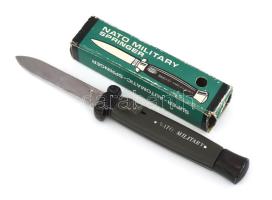 NATO Military Springer rugós kés, papír tokjában.