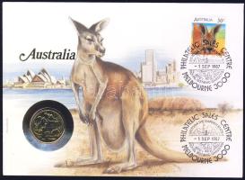 Ausztrália 1985. 1$ II. Erzsébet bélyeges érmés borítékon alkalmi bélyegzéssel, ismertetővel T:BU
