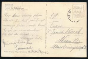 cca 1930 Bp., autóbusz a Margitszigeti gyógyfürdő (Margit fürdő) előtt, fotólap, 9x14 cm