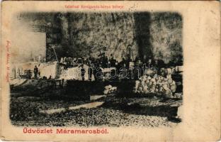 1903 Máramarossziget, Sighetu Marmatiei; szlatinai Kunigunda bánya belseje. Berger Miksa kiadása / mine interior (Rb)
