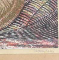 Tavaszy Noémi (1927-2018): Katona József - Jeruzsálme pusztulása, 1991. Linómetszet, vegyes technika...