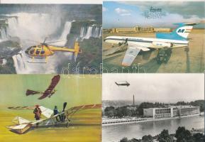18 db MODERN motívum képeslap: repülés és repülőgépek, repterek, asztronauták / 18 modern motive postcards and photos: airplanes, aviation, astronauts, airports