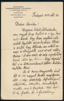 1931 Budapesti kereskedelmi akadémia. Heinrich János (1887?1964) tanfelügyelő, tanügyi főtanácsos, illetve kereskedelmi akadémiai igazgató autográf soraival ellátott levél.