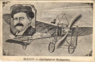 Budapest, Blériot a röpülőgépével (repülőgépével) Budapesten. Schwartz és Wild kiadása (EB)