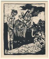 Kondor Béla (1931-1972): Maszk, fametszet, papír, paszpartuban, jelzés nélkül, 14×11 cm