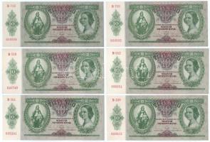 1936. 10P (6x) T:AU-XF, hullámos papír, egyiken ragasztónyom? Adamo P9