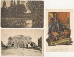 3 db RÉGI magyar város képeslap: 2 Budapest, 1 Jászberény / 3 pre-1945 Hungarian town postcards