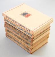 Az Erdélyi Szépmíves Céh jubileumára kiadott 6 db díszkiadás kötet: Áprily Lajos: A láthatatlan írás; Tamási Áron: Jégtörő Mátyás és Ragyog egy csillag; Kovács László (szerk.): Séta bölcsőhelyem körül; Kemény János: Kokó és Szokrátesz; Kós Károly: Erdély, hasonmás kiadás. Kiadói egészvászon-kötés, részben kissé foltos borítókkal és címlapokon tulajdonosi névbejegyzésekkel.