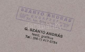 G. Szántó András (1937-2002): A maszk. Fotó, papír, kartonon, hátoldalán pecséttel jelzett, kis kopo...