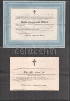 cca 1900 Vegyes papírrégiség tétel. Kb 15 db régi okmány, halotti értesítő, levél