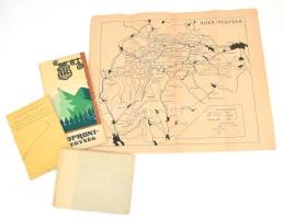 4 db magyar turistatérkép: Bükk-hegység, Bakony, Aggteleki barlangok, Soproni-hegység