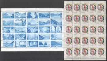 2 db svájci és barcelonai filatéliai témájú levélzáró ív