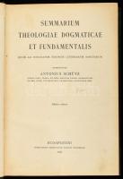 Summarium theologiae dogmaticae et fundamentalis quod ad utilitatem tironum litterarum sanctarum. Composuit Antonius Schütz. Bp., 1935., Sumptibus Societatis Sancti Stephani, VIII+540 p. Editio altera. Latin nyelven. Átkötött félvászon-kötés.