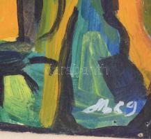 Olvashatatlan (MC9?) jelzéssel: Expresszív alak. Olaj, karton, kartonra kasírozva. Fakeretben. 15x36...