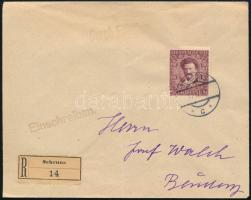 1922 Zeneszerzők Strauss Mi 423 expressz ajánlott levélen / on registered express cover