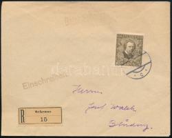 1922 Zeneszerzők Wolf Mi 424 expressz ajánlott levélen / on registered express cover
