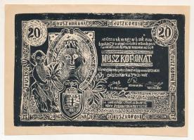 1900. 20K az Adamo K15 bankjegy alapján készült rajzról készült fénymásolat(?) T:AU,XF
