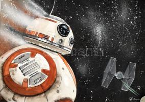 Tieff Bettina (-): Star Wars Tempera, papír, jelzett, 70x50 cm