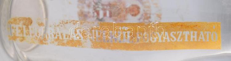 cca 1930 Puzstaszentkirály Tejes üveg, feliratos, kopott 19 cm