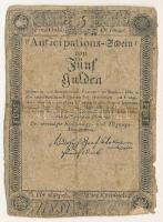 1813. 5G "Anticipations-Scheine" korabeli hamisítványa T:G Austrian Empire 1813. 5 Gulden "Anticipations-Scheine" old fake banknote C:G
