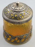 Kekszes edény, fém szerelékkel, m: 14,5 cm