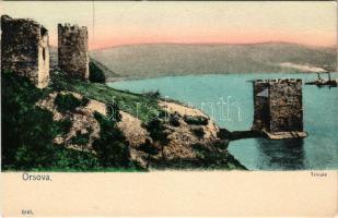 Orsova, Al-Duna, Trikule, Háromtorony / tower ruins / Tricule (EK)