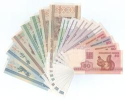 Fehéroroszország 1992. 50k (3x) + 50R + 2000. 1R + 10R (4x) + 20R (2x) + 100R (2x) + 500R + 1000R (2...