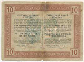Montenegró / Császári és Királyi Katonai Közigazgatás 1917. 10P T:VG szakadás, ragasztás Montenegro ...