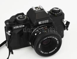 Ricoh KR-10 SLR fényképezőgép, Rikenon 1:22 f 55 mm objektívvel, NEm működik + hozzá hordtáska, tart...