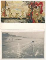5 db RÉGI erotikus művészlap / 5 pre-1945 erotic art postcards