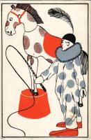 Pierrot és az idomított ló / Pierrot and a horse, clown (EK)